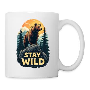 Ours Restez sauvage - Mug blanc - blanc - Droite