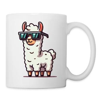 lama sonnenbrille cool - Tasse - Weiß - Rechts
