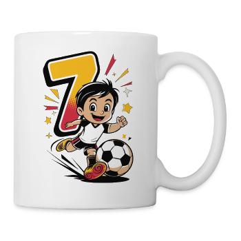 Soccer Shirt 7th Birthday – Player Number 7 - Mug - white - Right