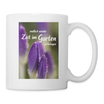 Zeit im Garten Gartensaison Gartenzeit Gärtnern - Tasse - Weiß - Rechts
