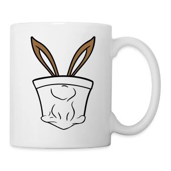 Lapin Oreilles De Lapin Trou Sac Caché Drôle Mignon - Mug blanc - blanc - Droite