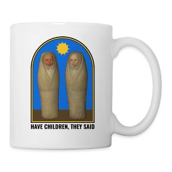 Surreal Renaissance Babies – Art Meets Humor - Mug - white - Right