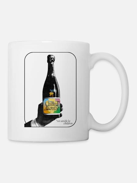 Chilled Auntie Pop-Art Bottle - Tasse - Weiß