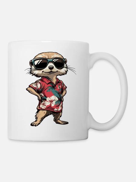 Erdmännchen Lustig Sommer - Tasse - Weiß