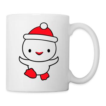 Ente Winter Mütze Schnee spielen Spaß Weihnachten - Tasse - Weiß - Rechts