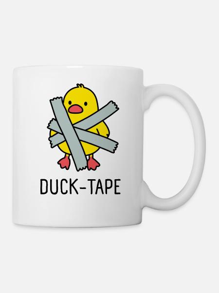 Duck Tape – jeu de mots avec canard et ruban adhésif - Mug blanc - blanc