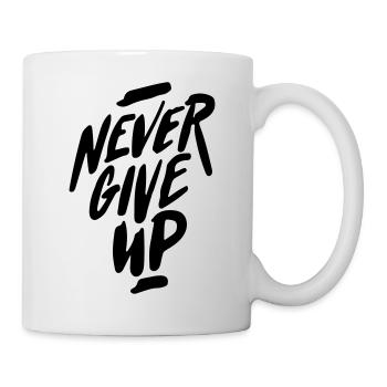 niemals aufgeben - Tasse - Weiß - Rechts