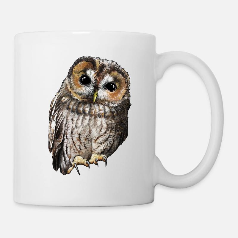 Waldkauz einzeln - Tasse - Weiß