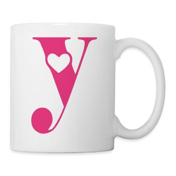 Letter y Initial Letter with Heart - Mug - white - Right