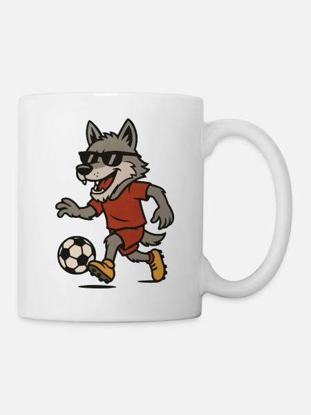 wolf soccer - Tasse - Weiß