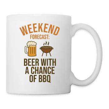 Vorhersage für das Wochenende: Bier und Barbecue - Tasse - Weiß - Rechts