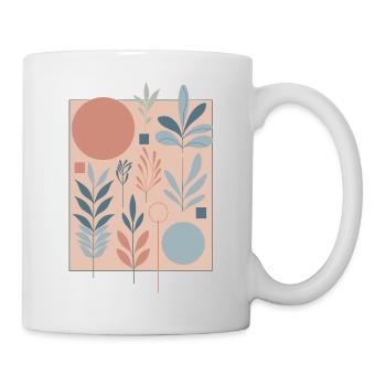 Pastell Muster Abstrakt Formen Kunst Garten Natur - Tasse - Weiß - Rechts