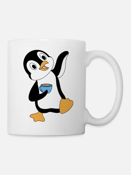 Pino mit Kaffeetasse - Tasse - Weiß