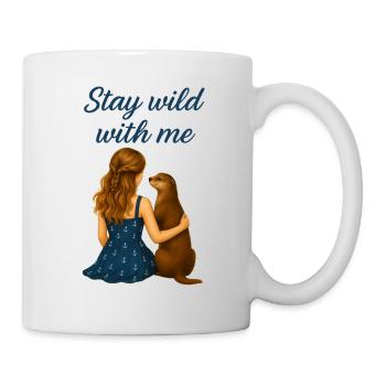 Stay Wild with Me – Otter and Brunette Woman - Mug - white - Right
