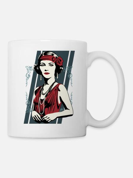 Flappers Mädchen AURORE - Tasse - Weiß