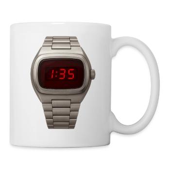 Montre-bracelet élégante avec LED rouges enfant des années 70 - Mug blanc - blanc - Droite