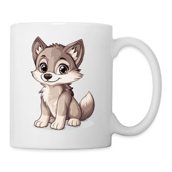 kleiner süßer Wolf - Tasse - Weiß - Rechts