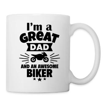 I'm a great dad and a real biker - Mug - white - Right