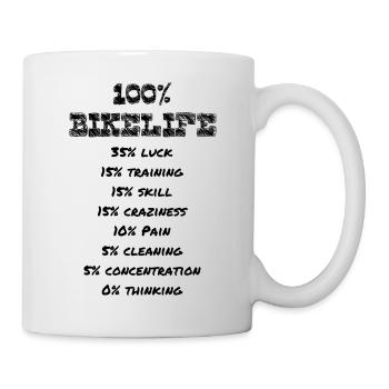 100% BIKE LIFE - black edition - Tasse - Weiß - Rechts