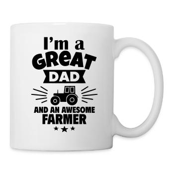 Je suis un père formidable et un agriculteur fort - Mug blanc - blanc - Droite