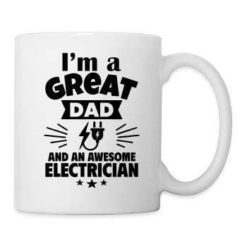 Je suis un père formidable et un électricien fort - Mug blanc - blanc - Droite