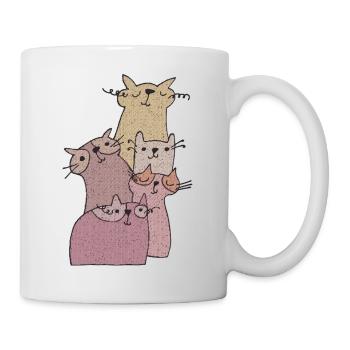 katzen treffen 2 - Tasse - Weiß - Rechts