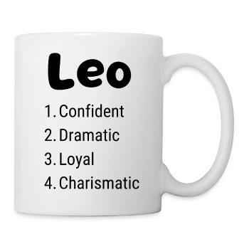Conception du zodiaque Lion – Audacieux, confiant - Mug blanc - blanc - Droite