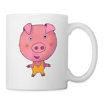 Schwein Schweinchen Sau - Tasse - Weiß - Rechts