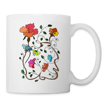 Blumen - Tasse - Weiß - Rechts