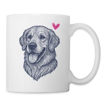 Golden Retriever – Freundlich, Treu & Herzlich - Tasse - Weiß - Rechts
