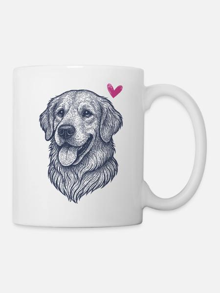 Golden Retrievers – Friendly, Loyal & Warm - Mug - white
