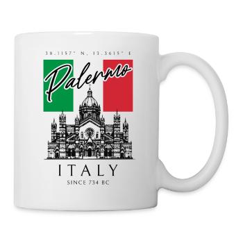 Palermo Kathedrale Italien Flagge Reise Souvenir - Tasse - Weiß - Rechts