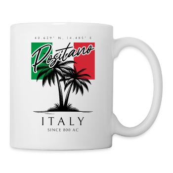 Positano Amalfiküste Palmen Flagge Reise Souvenir - Tasse - Weiß - Rechts