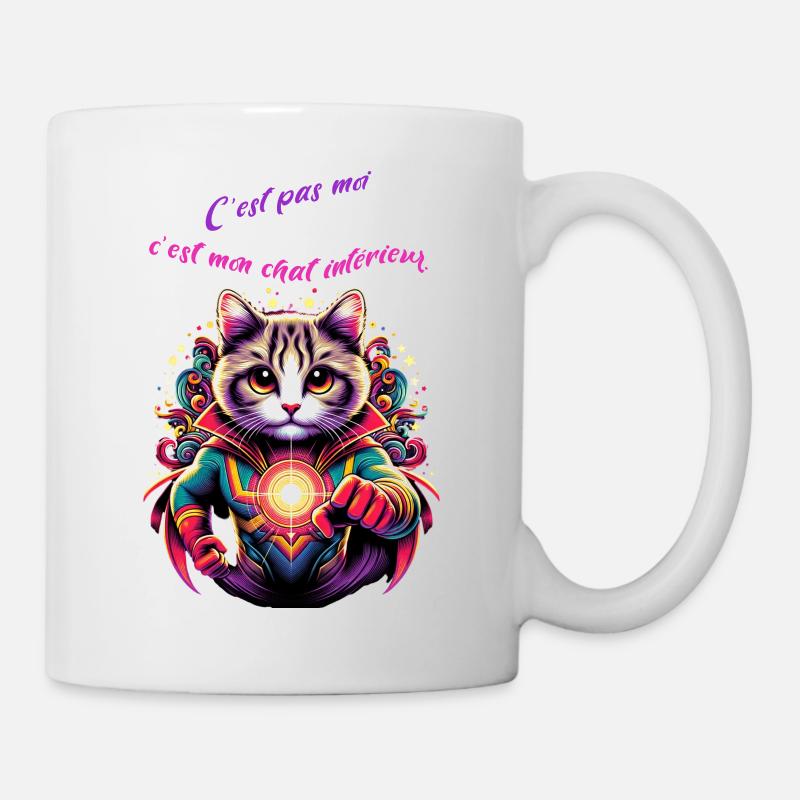 C’ est pas moi c est mon chat interieur - Mug blanc - blanc
