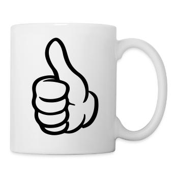 pouce main comme - Mug blanc - blanc - Droite