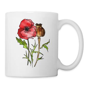 Blumen - Tasse - Weiß - Rechts