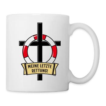 Meine Letzte Rettung! (Glaube / Kreuz / POS / 3C) - Tasse - Weiß - Rechts