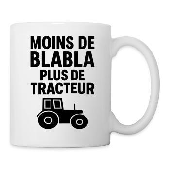 Tracteur agriculteur Moins de blabla - Mug blanc - blanc - Droite
