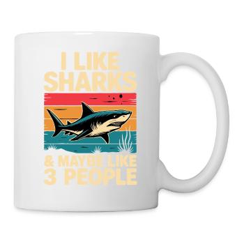 Shark I Like Shirts Vintage Design - Mug - white - Right