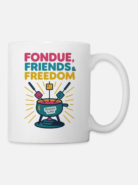 Fondue, Friends & Freedom - Mug blanc - blanc