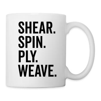 Scher-Spin-Ply-Gewebe - Tasse - Weiß - Rechts