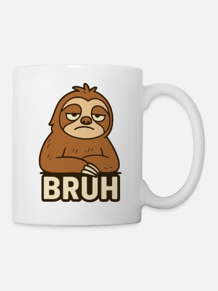 Lässiges Faultier Ausdruck T-Shirt Design - Tasse - Weiß