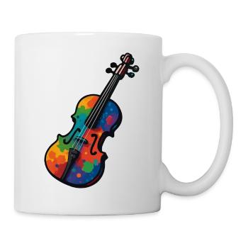 Violon Violon Éclaboussures de Couleur - Mug blanc - blanc - Droite
