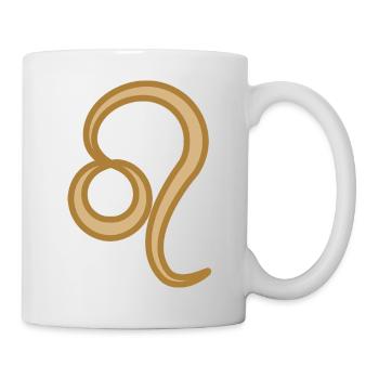 Löwe Sternzeichen Zweifarbig Golden - Tasse - Weiß - Rechts