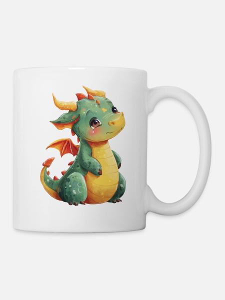 Mignon bébé dragon - Mug blanc - blanc