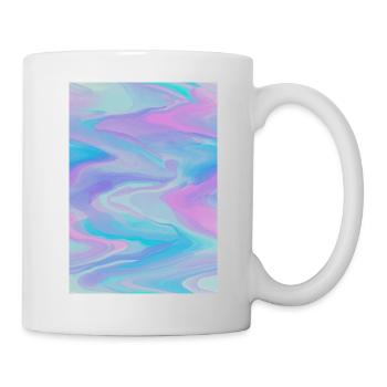 Pastellfarbene Wellen - Tasse - Weiß - Rechts