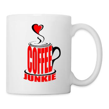 COFFEE Junkie with Heart Mug - Mug - white - Right