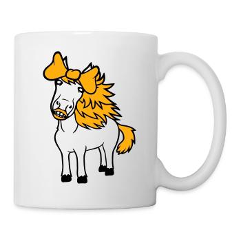 cheval mignon poney fille femelle fille cheval fille - Mug blanc - blanc - Droite