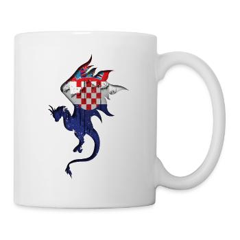 Croatia - Croatia Flag - Dragon Silhouette - Mug - white - Right