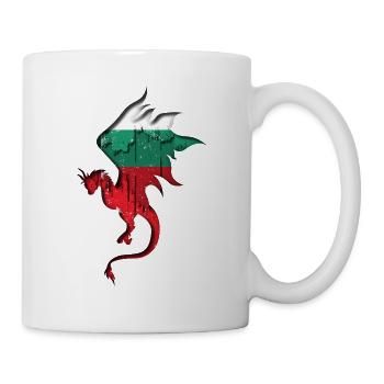 Bulgaria Flag - Bulgaria - Dragon Silhouette - Mug - white - Right